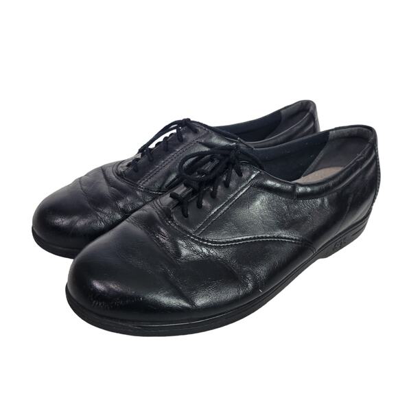 SAS Whisper Lace Up Shoes Black Oxfords Comfort Tripad Walking Soft Leather 9.5 - Picture 1 of 12